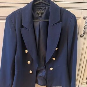 Libbey Women's Classic Blue Blazer with Gold Accents